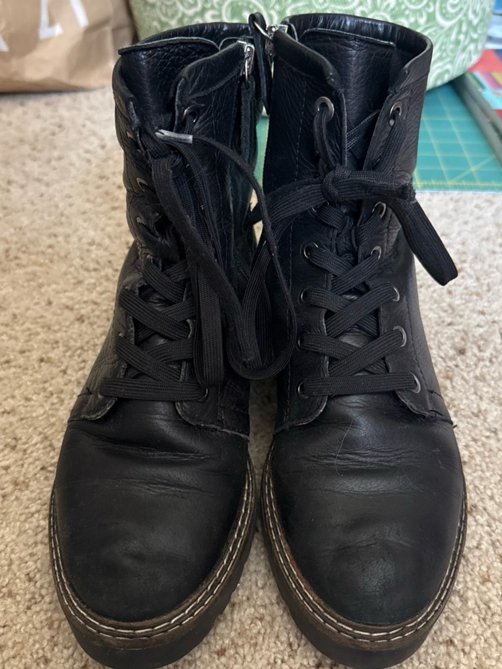 Nordstrom Black Lace-Up Ankle Boots